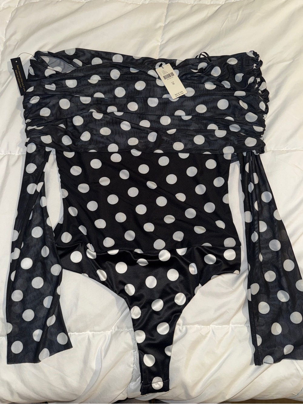 AFRM Maxine Bodysuit in Diagonal Dot - NWT - Picture 3 of 6